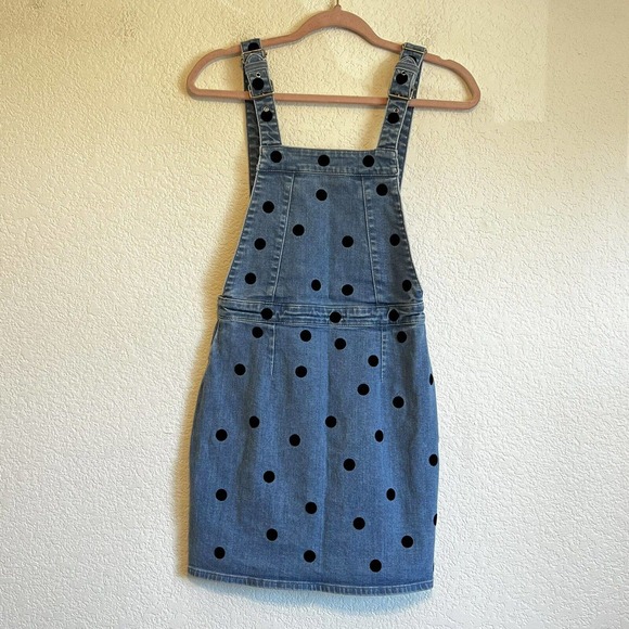 NASTY GIRL SIZE Small WASHED DENIM MINI DUNGAREE DRESS Overall - Picture 2 of 9